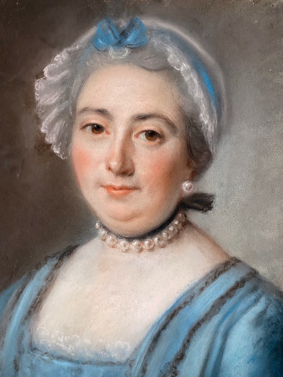 Portrait Of A Woman With A Pearl Necklace, Pastel 