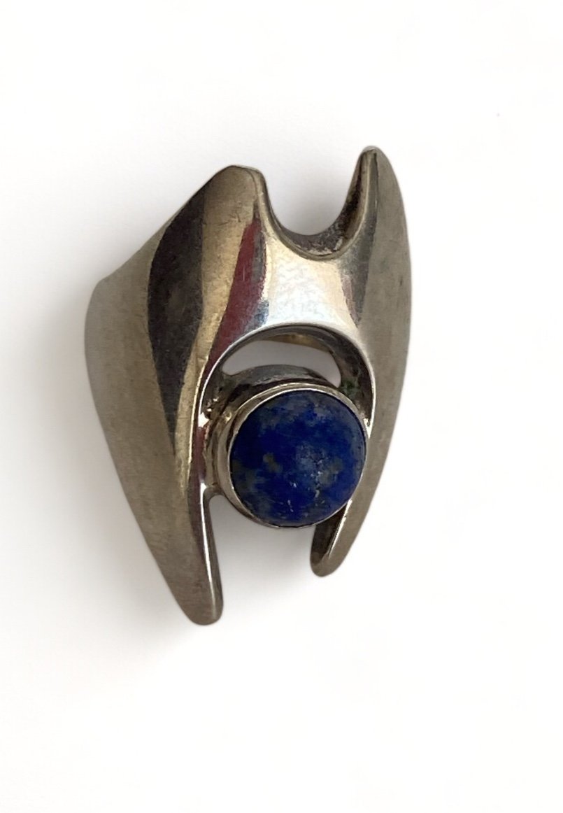 Georg Jensen Bague Sertie d'Un Lapis-lazuli-photo-4