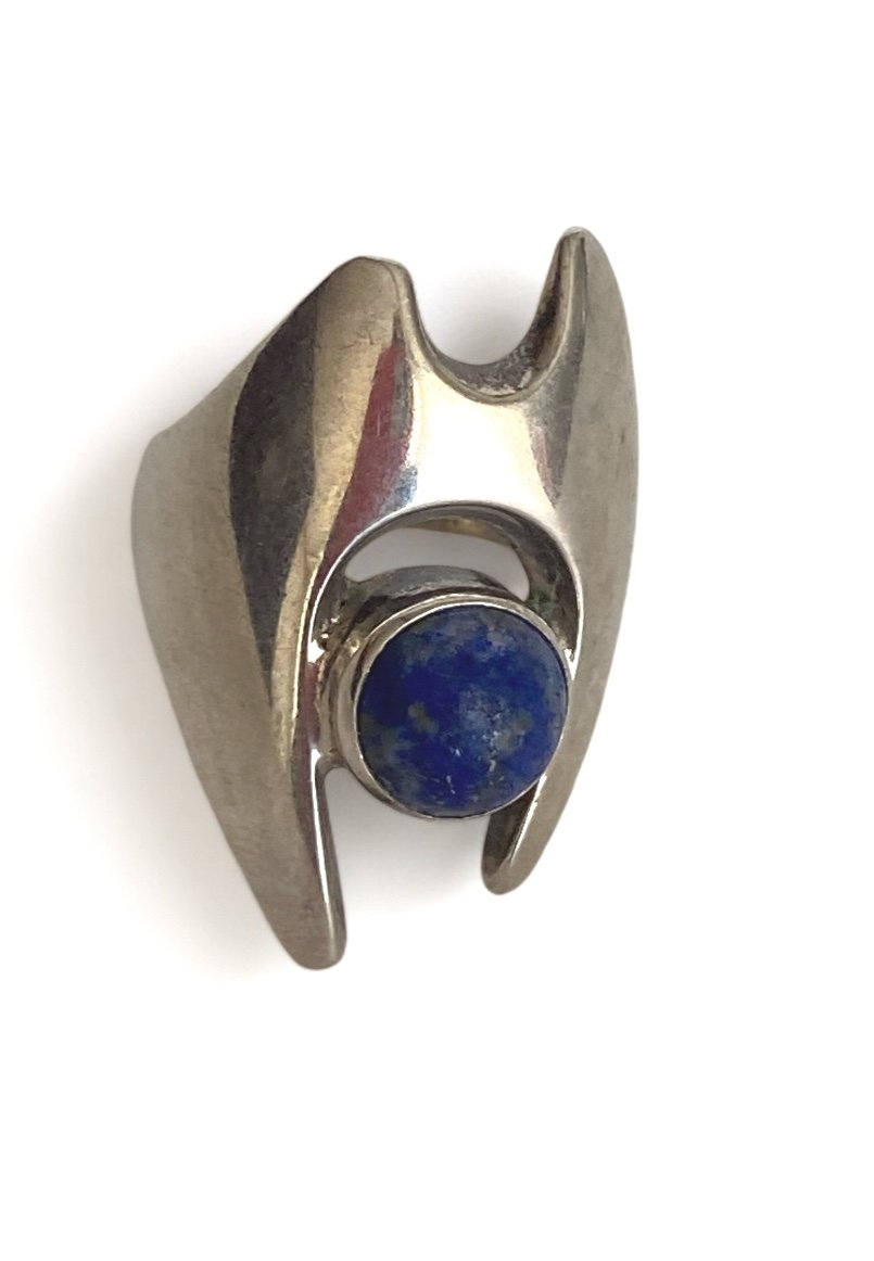 Georg Jensen Bague Sertie d'Un Lapis-lazuli-photo-2