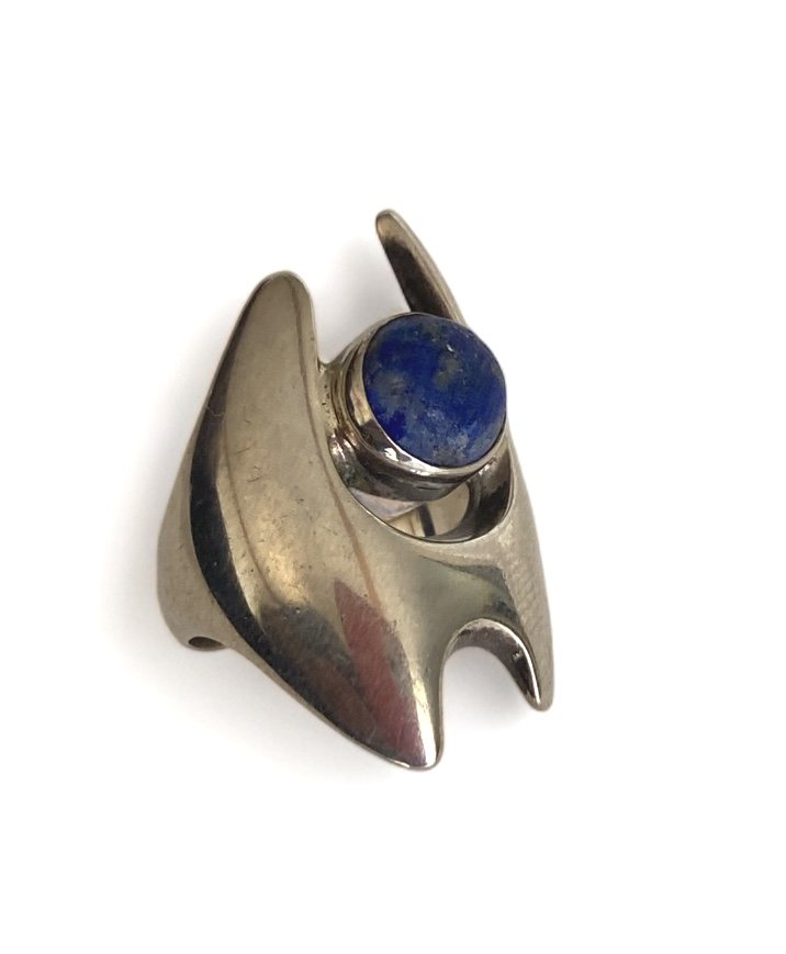 Georg Jensen Bague Sertie d'Un Lapis-lazuli-photo-4