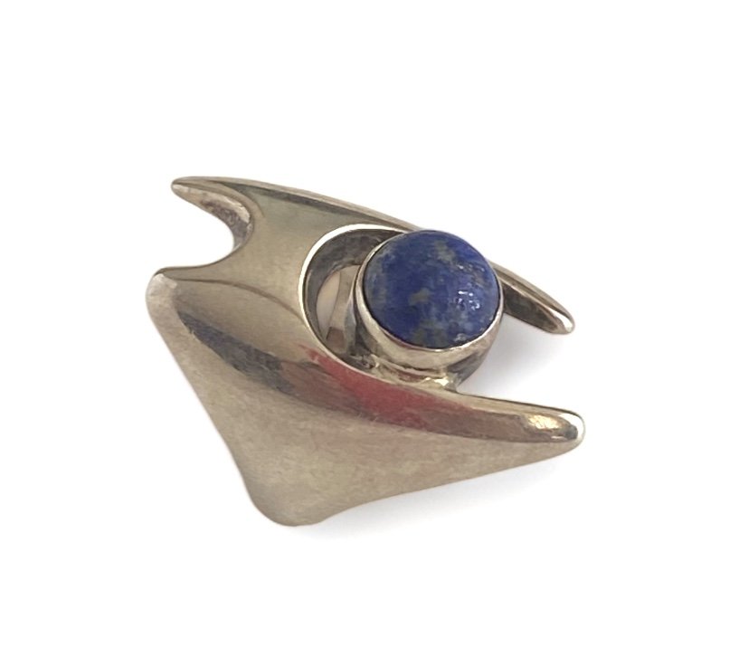 Georg Jensen Bague Sertie d'Un Lapis-lazuli-photo-6