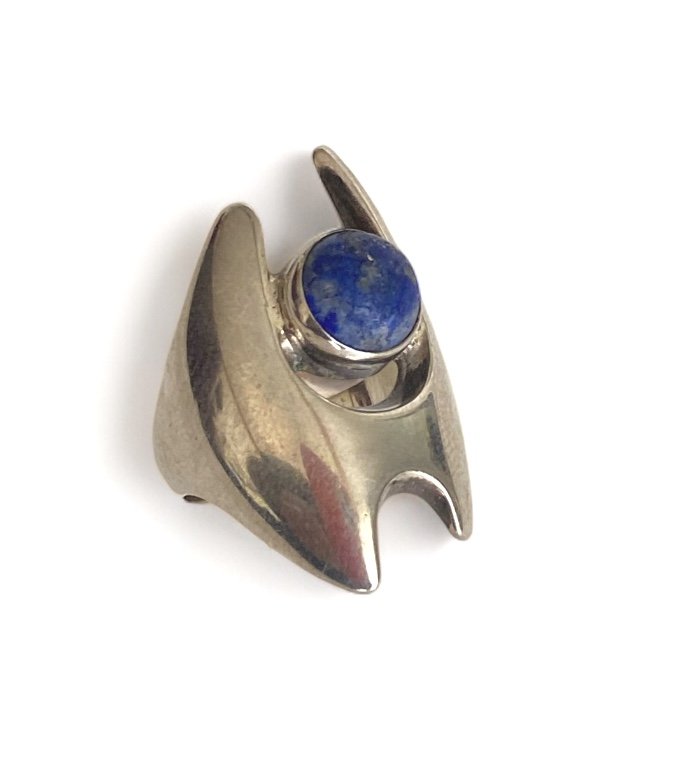 Georg Jensen Bague Sertie d'Un Lapis-lazuli-photo-7