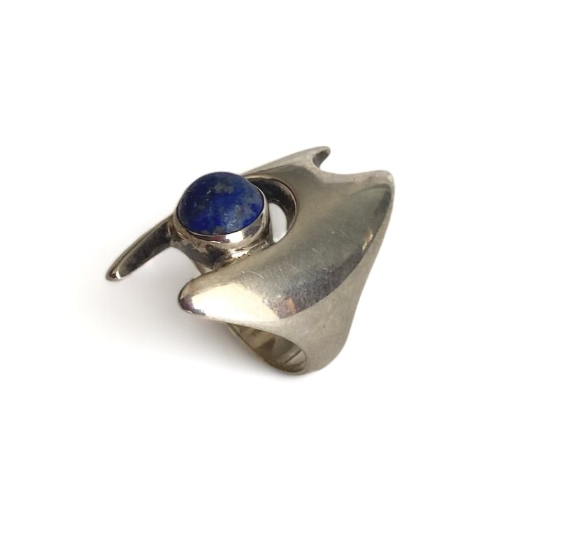 Georg Jensen Bague Sertie d'Un Lapis-lazuli-photo-8