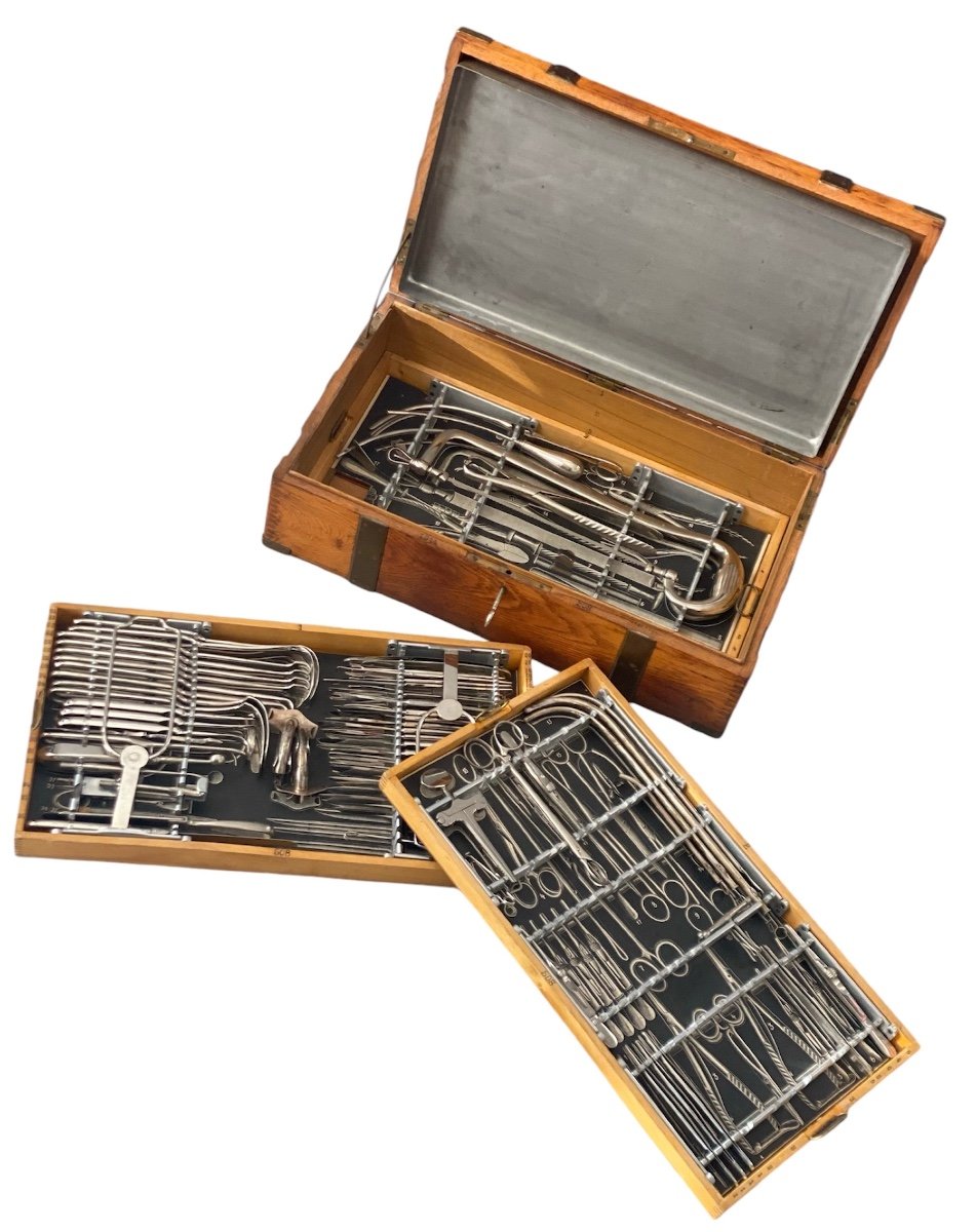 campagne World War 1 1914 - Instruments de chirurgien - Acier - Coffret de chirurgie Allemagne -photo-2