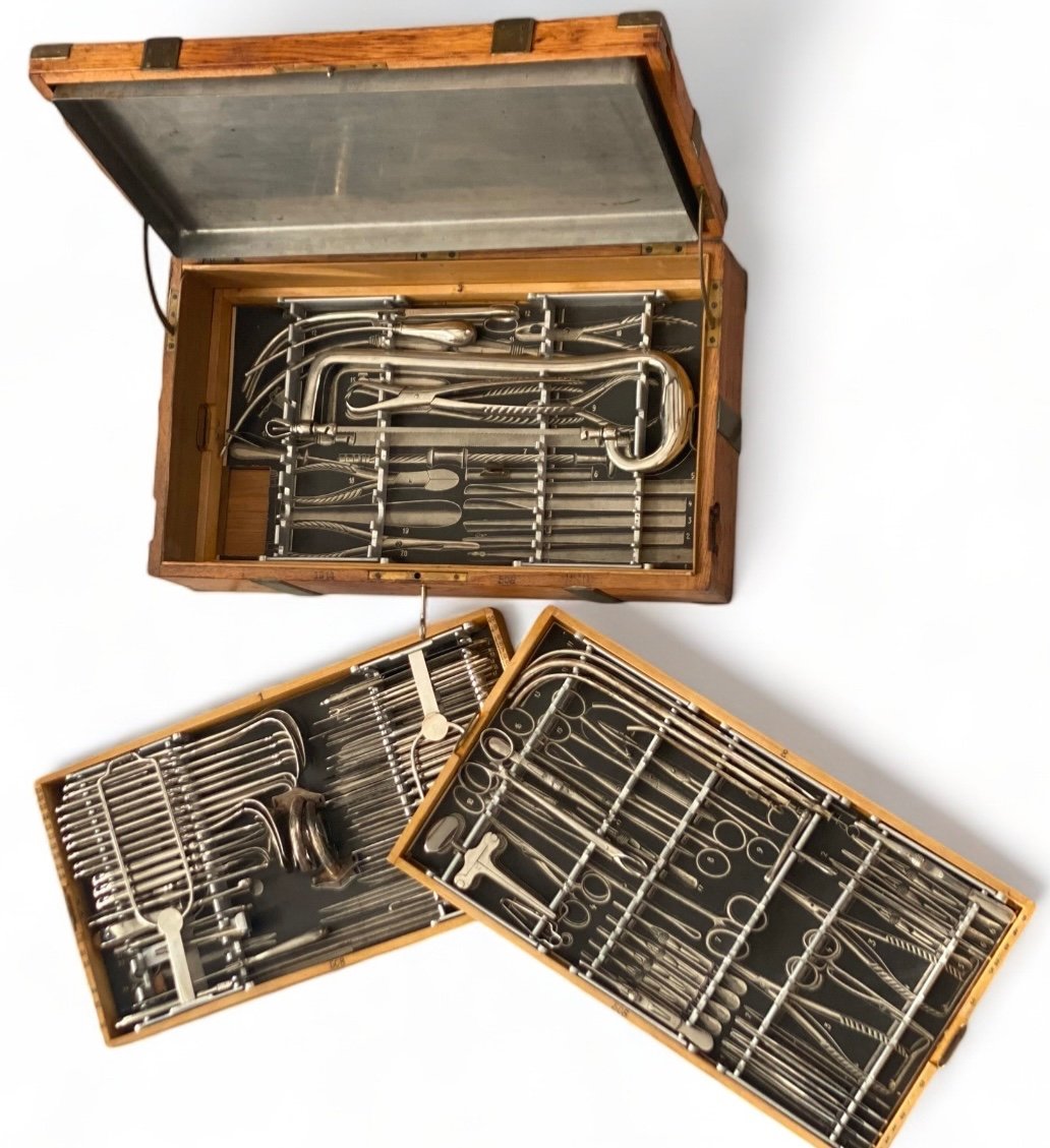 campagne World War 1 1914 - Instruments de chirurgien - Acier - Coffret de chirurgie Allemagne -photo-2