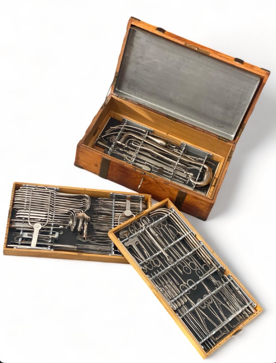 campagne World War 1 1914 - Instruments de chirurgien - Acier - Coffret de chirurgie Allemagne -photo-4