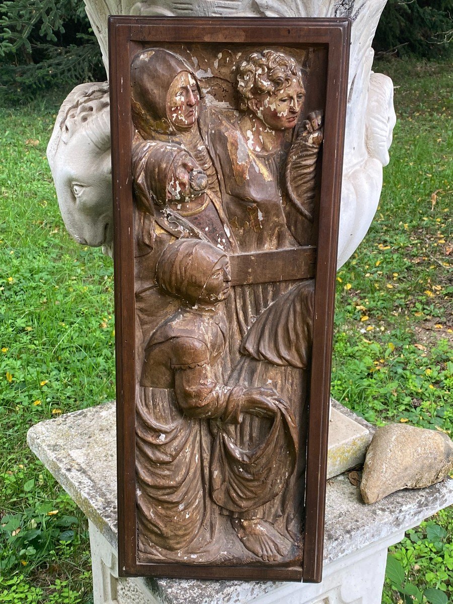 Altarpiece Panel, Wooden Sculpture. XVI Th Century-photo-4
