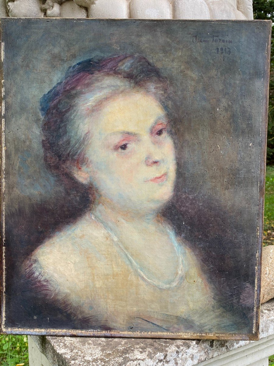 Jeanne Forain (1865 - 1954), Portrait Of Princess Galitzine. 1913-photo-3