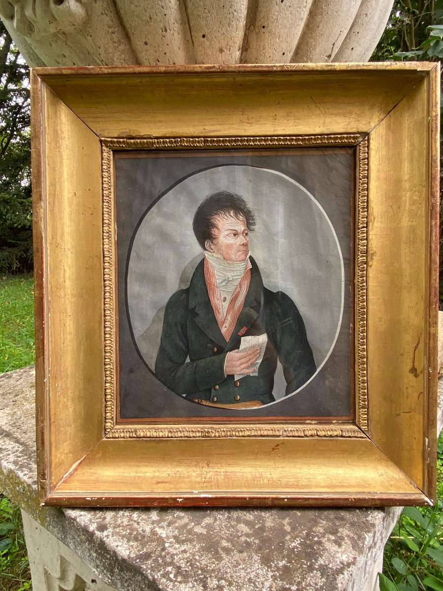 Man With Earring Decorated With The Legion Of Honor Circa 1815/1820-photo-3