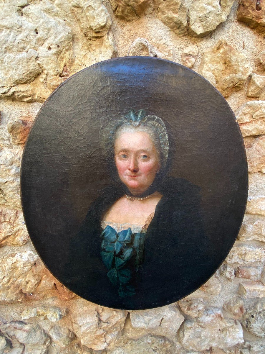 Portrait De Vieille Dame Vers 1750-photo-3