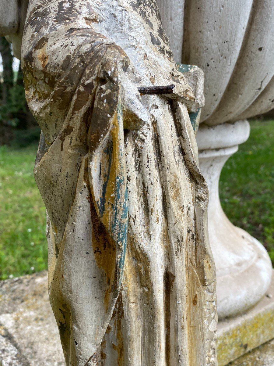 Saint Hiacinthe & Polychrome Stone Sculpture & XVII Th Century-photo-5