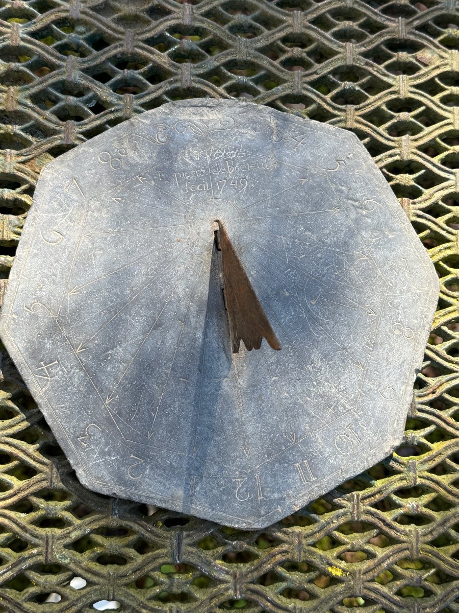 Louis XV Period Slate Sundial Dated 1749-photo-4