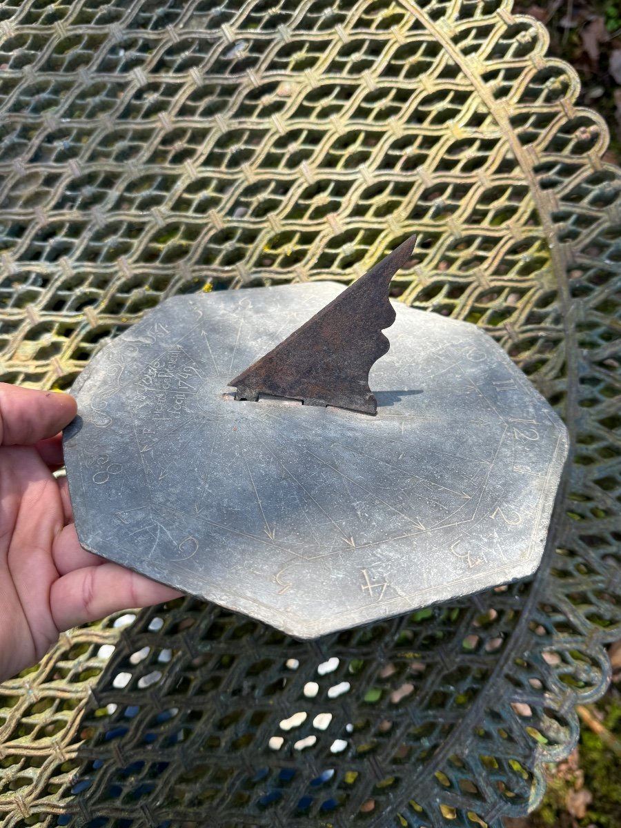 Louis XV Period Slate Sundial Dated 1749-photo-5