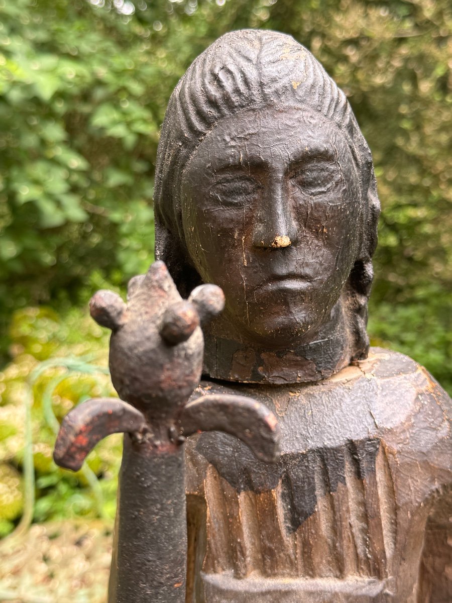 Statue De La Vierge à L’enfant ,  Art populaire , Aveyron , 18 Eme Siècle -photo-6