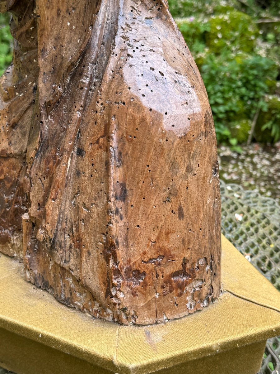 Bust Of Saint, Wooden Sculpture From 17th Century -photo-4