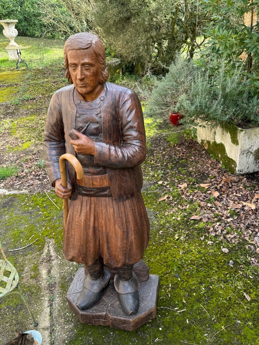 Spectacular Sculpture Of A Breton & Quimper 1936-photo-2