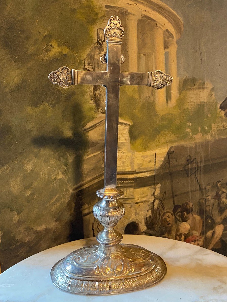 Altar Cross - Louis XV Period - Sterling Silver-photo-5