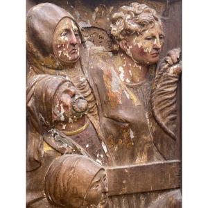 Altarpiece Panel, Wooden Sculpture. XVI Th Century