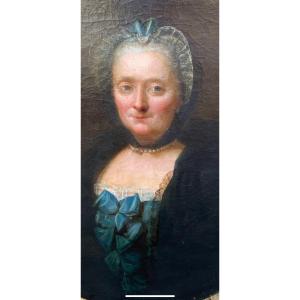 Portrait Of Old Lady Around 1750