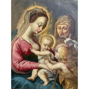 17th Century School, Virgin And Child, Saint Anne And Saint John The Baptist