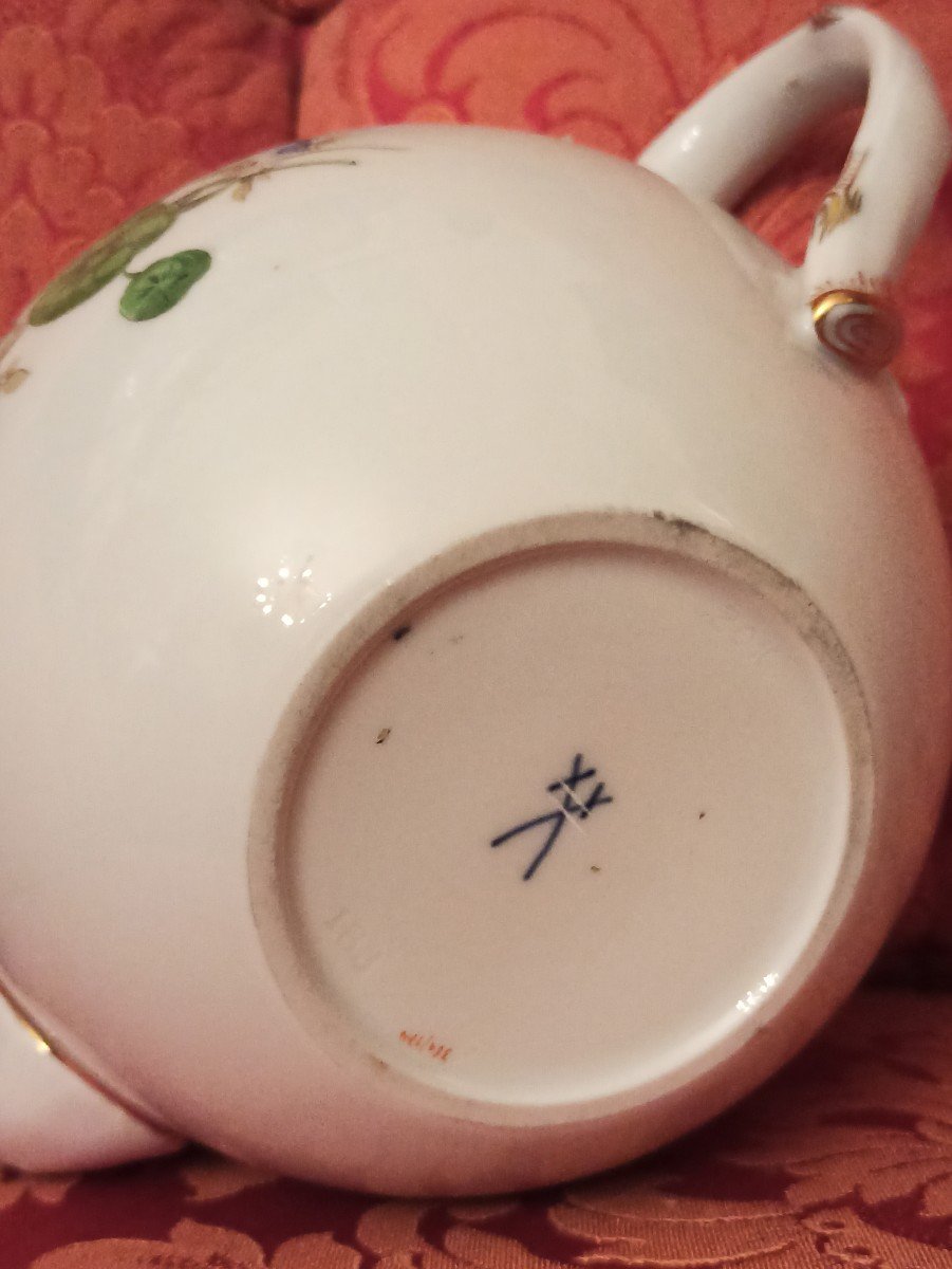 Meissen Porcelain Teapot 1900 Period-photo-4