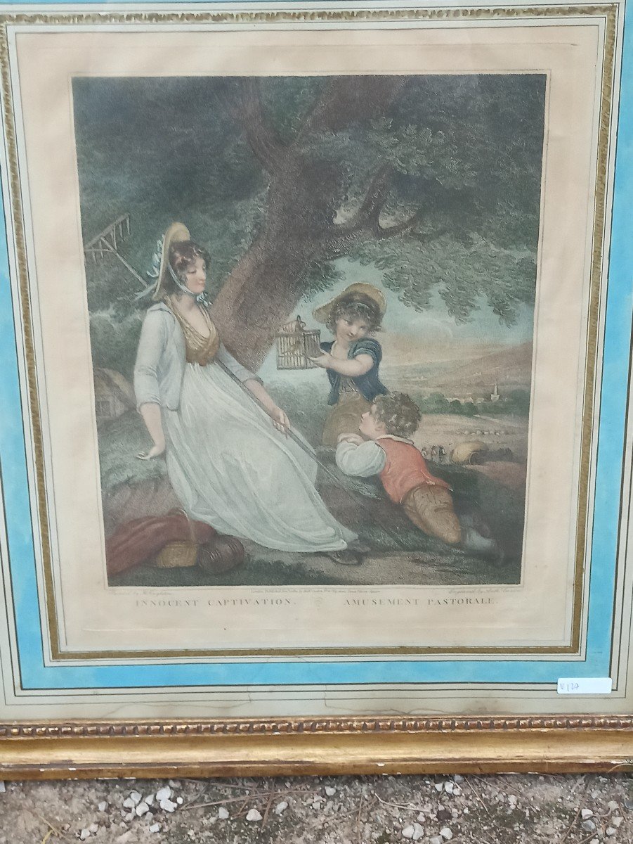 Etching And Burin Proof On Rod Of The Innocent Captivation D After Singleton.around 1801-photo-2