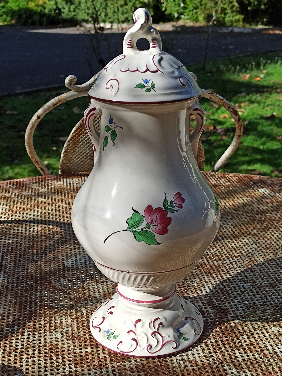 Covered Pot In Luneville Faience Decor Says Lamppost-photo-3