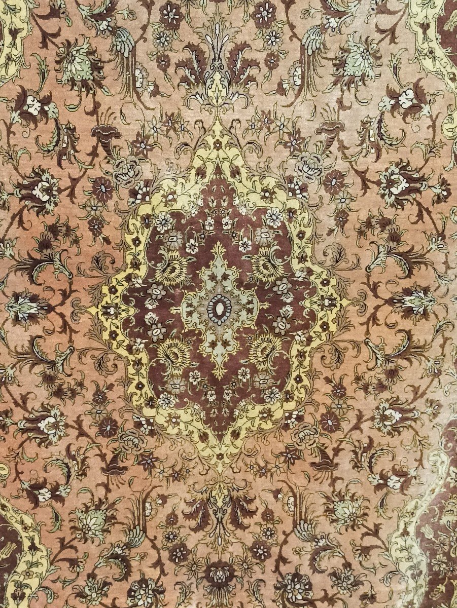 Goum Silk On Silk Carpet Circa 1980-photo-3