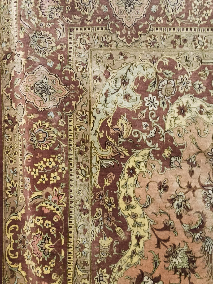 Goum Silk On Silk Carpet Circa 1980-photo-3