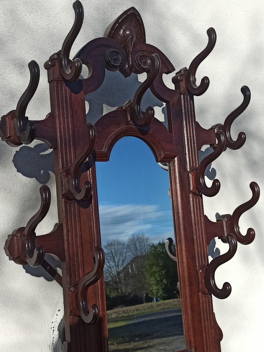 Hall Coat Rack With 5 Hooks Circa 1880-photo-4