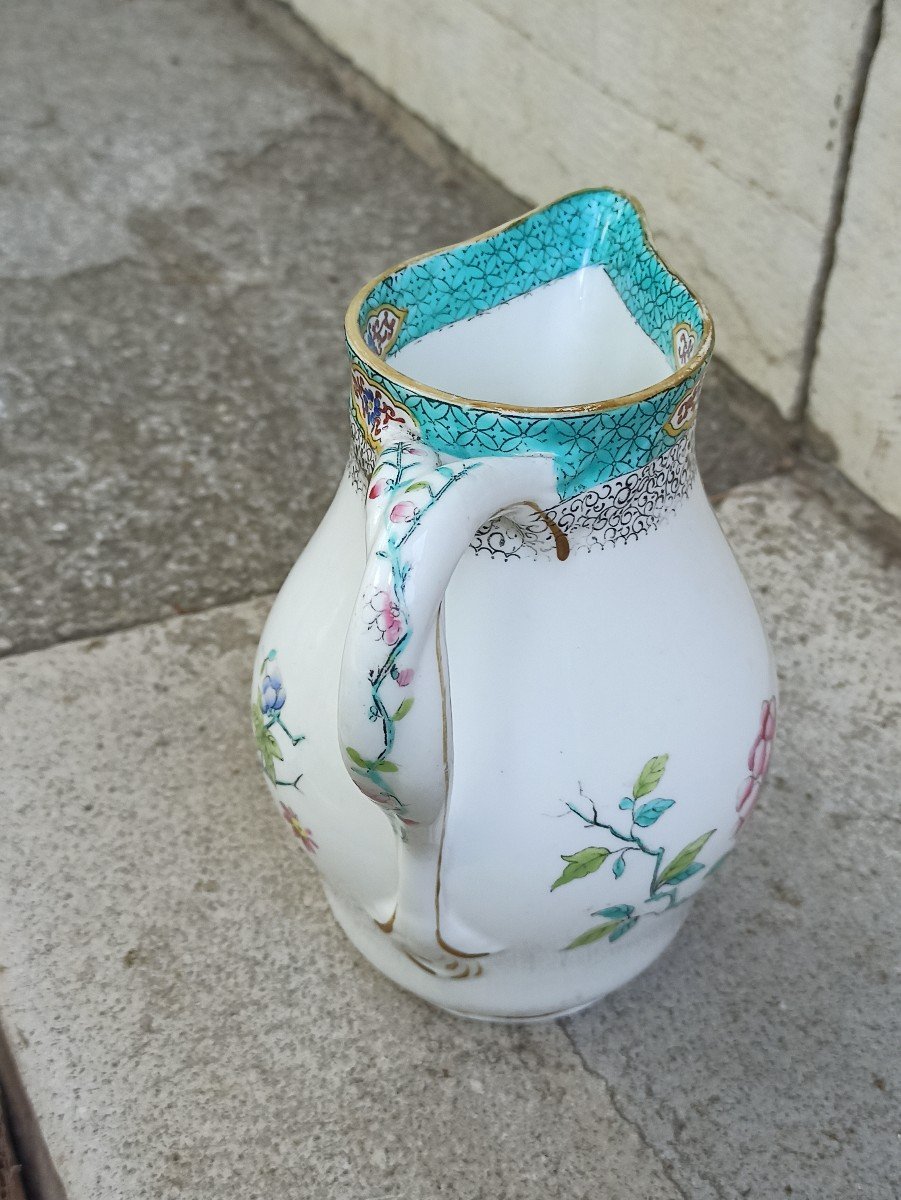 Minton Porcelain Hot Water Pot, Decorated With A Bird And A Fly 19th Century-photo-3