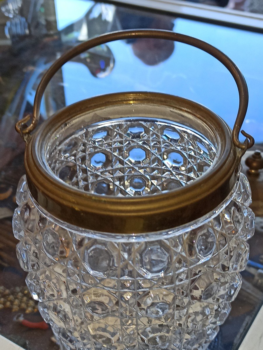 Baccarat Crystal Biscuit Jar Fine Diamond XIXe -photo-1