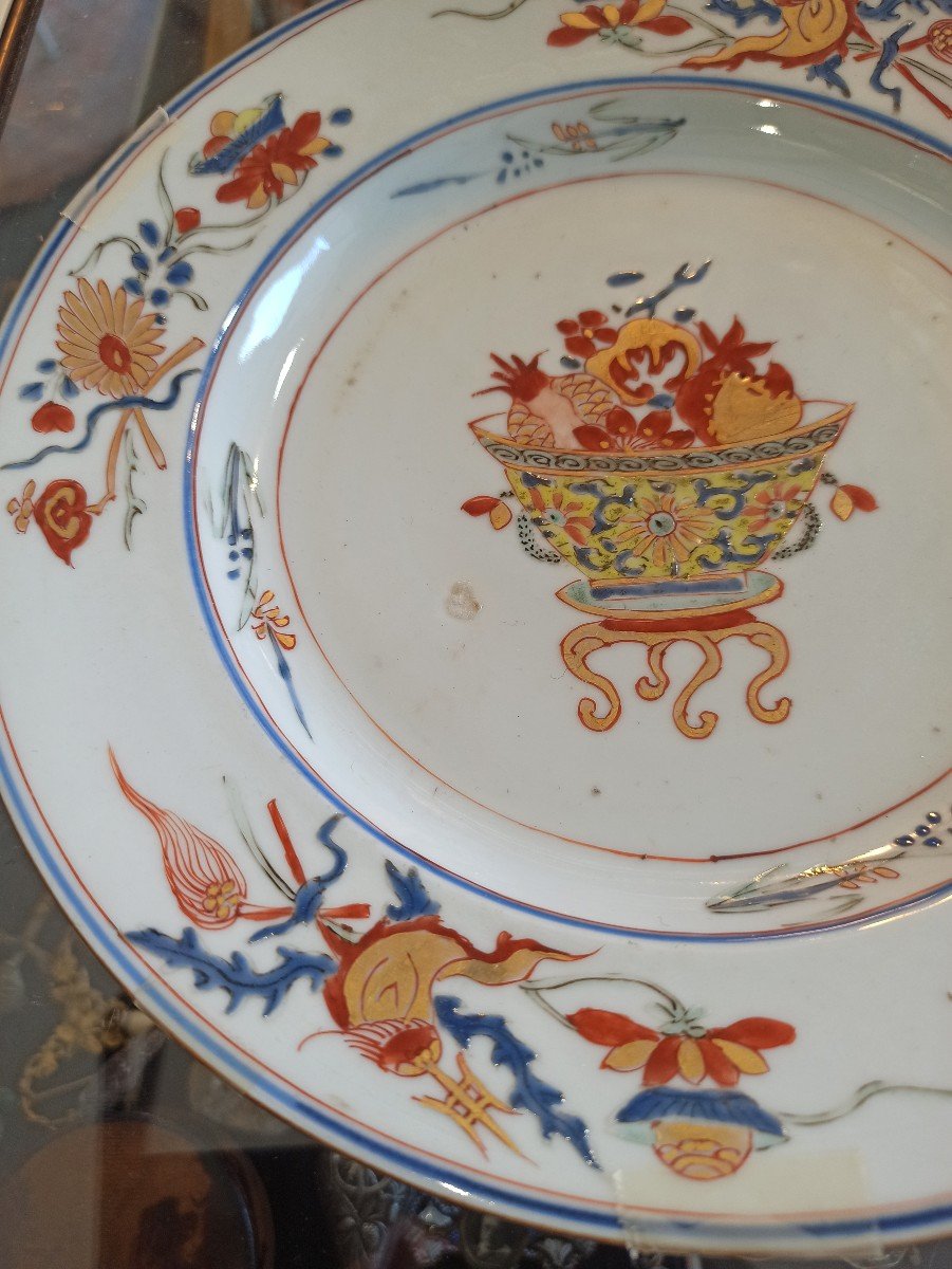 Assiette En Porcelaine De Chine De La Famille Verte Deb XVIII-photo-3