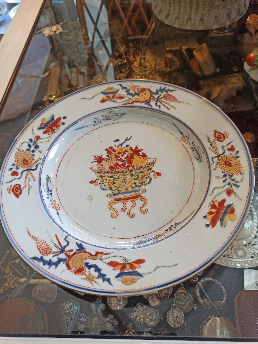 Assiette En Porcelaine De Chine De La Famille Verte Deb XVIII-photo-1