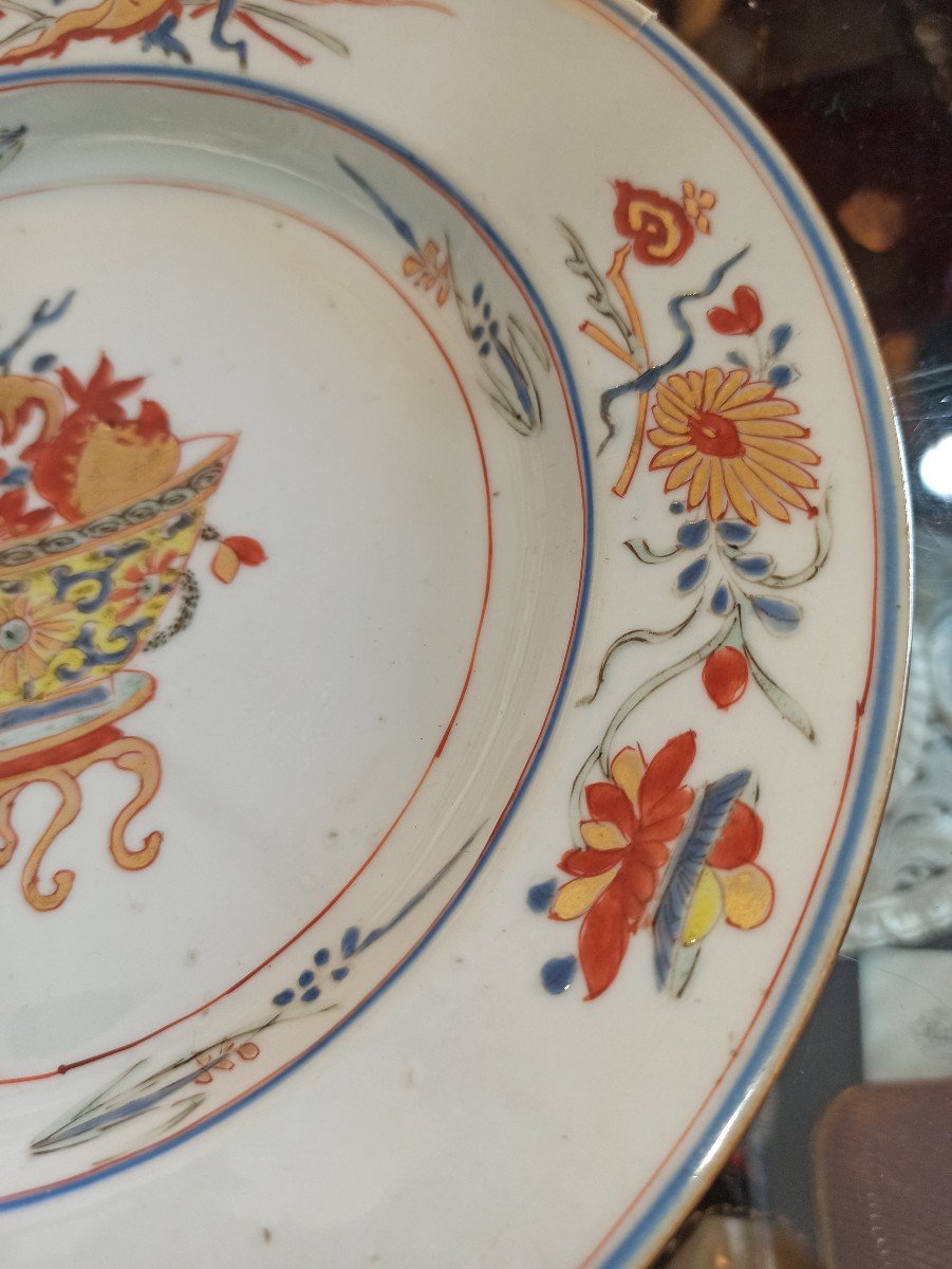 Assiette En Porcelaine De Chine De La Famille Verte Deb XVIII-photo-2