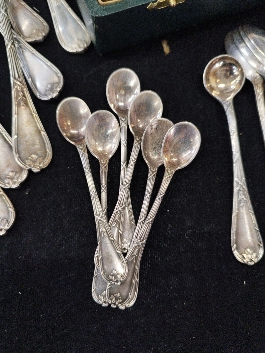 Christofle Silver Metal Crossed Ribbons Cutlery Set -photo-5