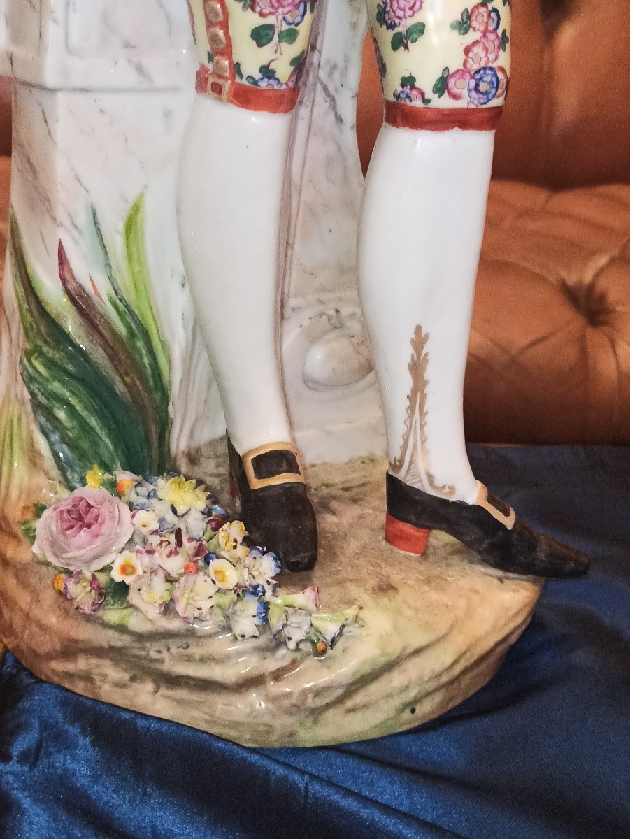 Pair Of Meissen Porcelain Sculptures D Eighteenth Time-photo-4