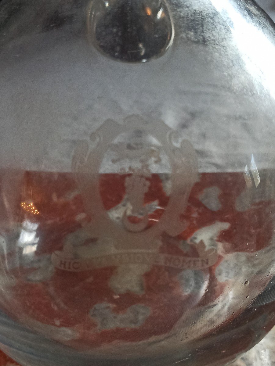 Baccarat Crystal Wine Decanter Decorated With The Arms Of The Bordeaux Wine Academy-photo-2