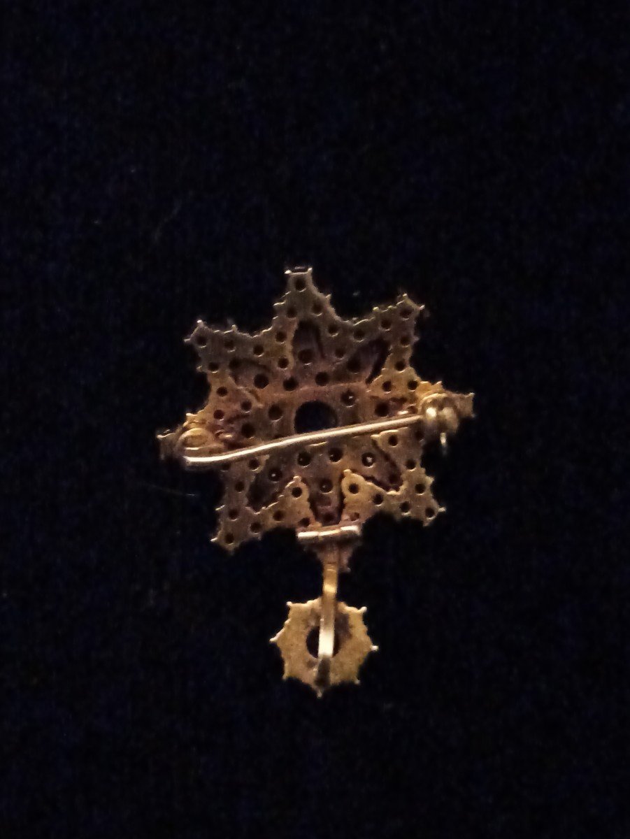 Broche En Vermeil Et Grenats XXe-photo-3