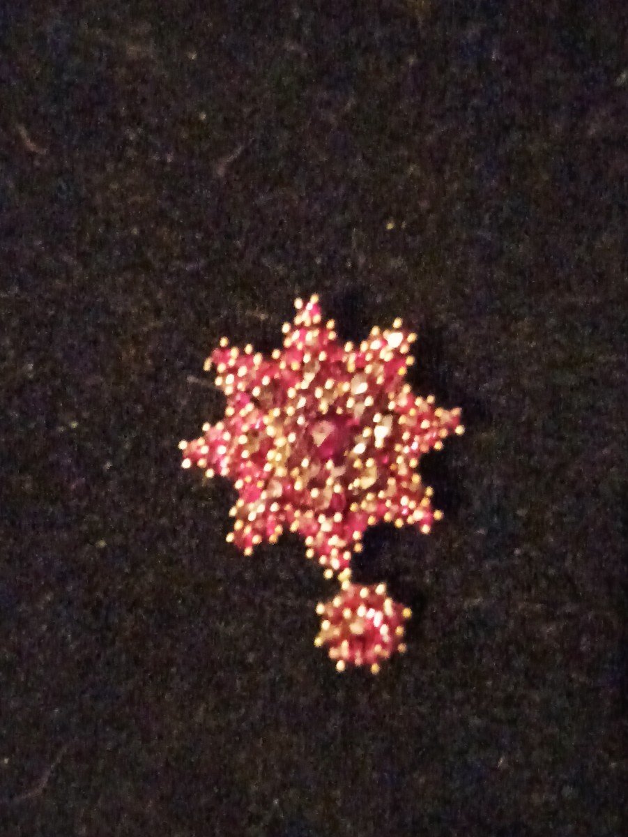 Twentieth Vermeil And Garnets Brooch-photo-4