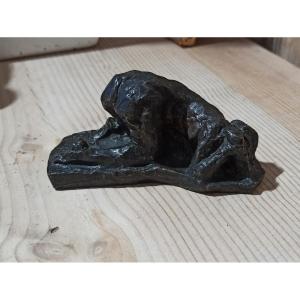 Curiosa, Erotic Bronze Signed By Skilter 1905