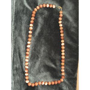 Necklace In Aventurine Beads Said From Venice Circa 1950
