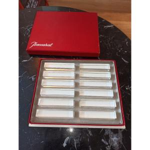 Suite Of 12 Baccarat Knife Holders In Their Box