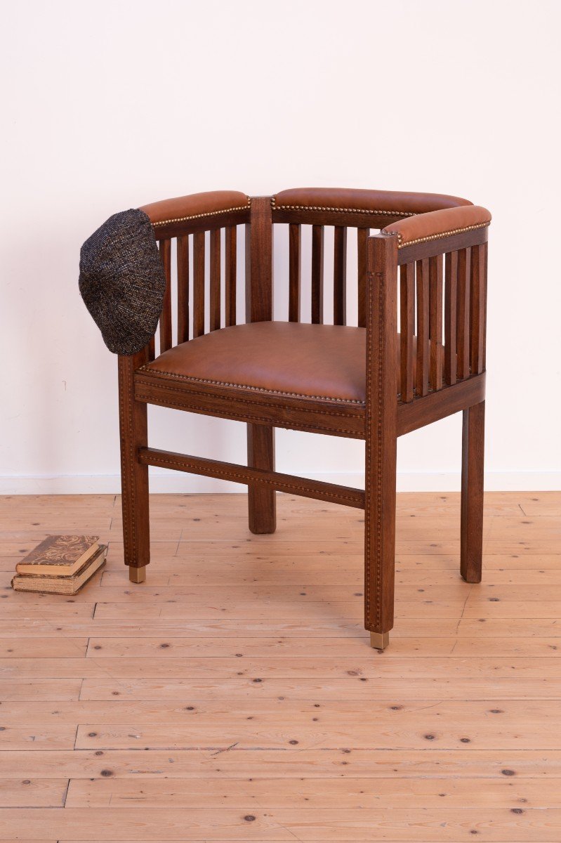 Restored Office Armchair - With Marquetry-photo-4