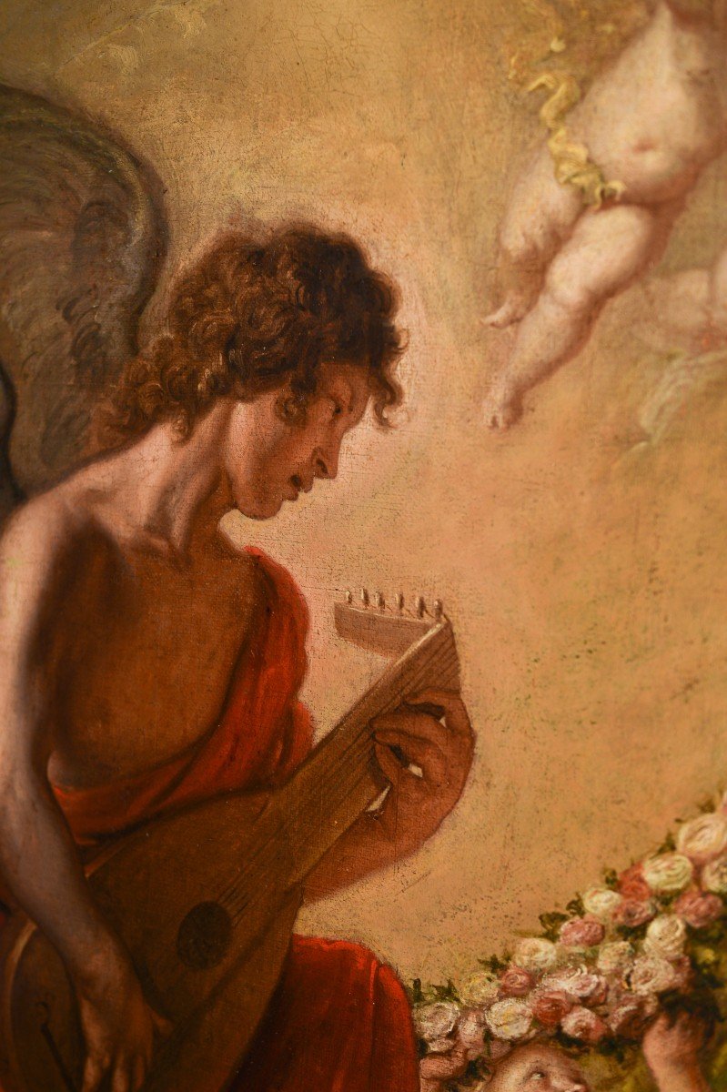Huile Sur Toile Peinture De l'Extase De Sainte Cécile, Par Bartolomeo Guidobono-photo-4