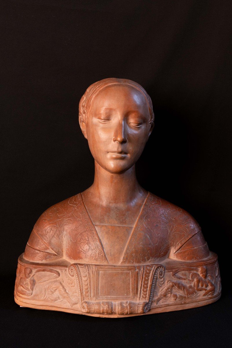 Buste En Terre Cuite Du 19ème Siècle De La Princesse Ippolita Maria Sforza (italie)