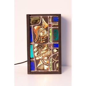 Mid 20th Century Stained Glass Display Light Box