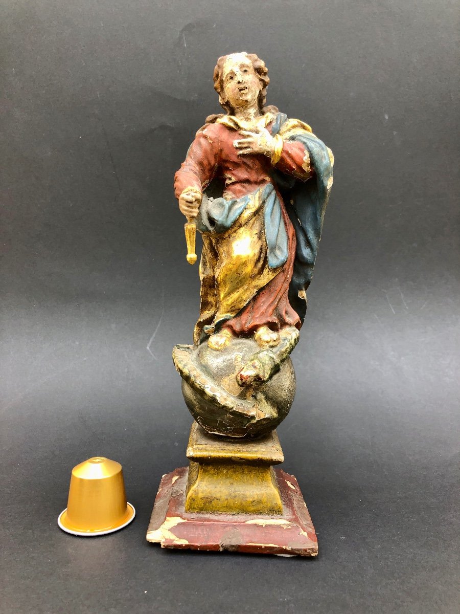 Statuette Of The Virgin 18th Century-photo-3