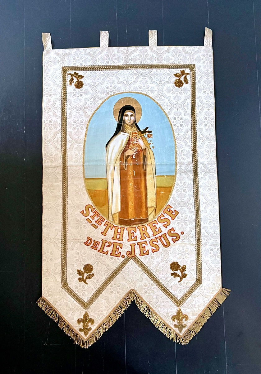 Bannière De Procession De Sainte Thėrèse De L’enfant Jesus - XIXè