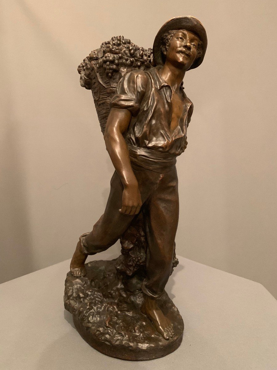 Bronze - Vendangeur par Emile Grégoire ( 1871-1948 )-photo-5